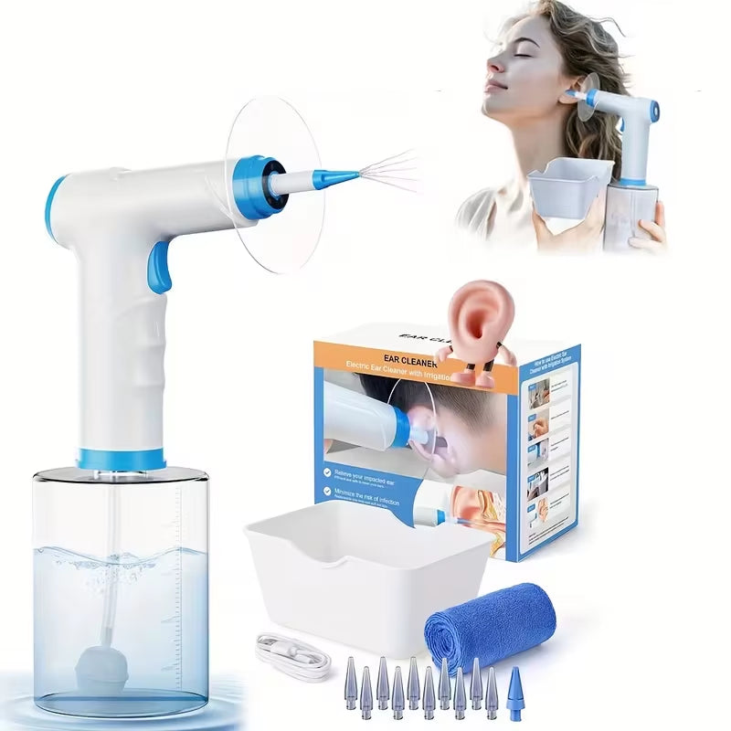 Electric Ear Cleaner with 4 Pressure Mode Electric Ear Cleaning Kit with 500Ml Capacity Water Tankwater Powerd Earwax Removal