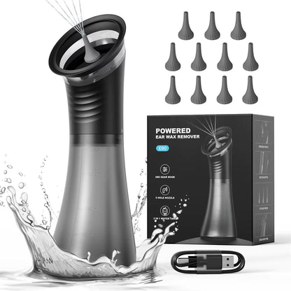Electric Ear Wax Removal System Water Powered Ear Cleaning Tool with Irrigation Flusher 3 Pressure Settings Safe & Effective