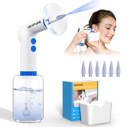 Ear Wax Removal, Ear Cleaning Kit,4 Cleaning Modes, One-Touch Start Water Spray,5 Ear Tips & Ear Basin