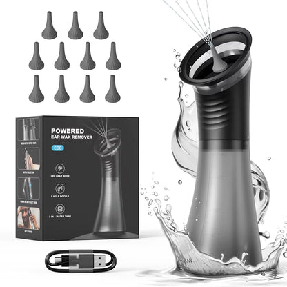 Electric Ear Wax Removal System Water Powered Ear Cleaning Tool with Irrigation Flusher 3 Pressure Settings Safe & Effective